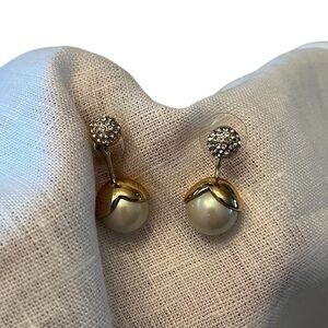 Gold Capped Pearl Drop Earrings